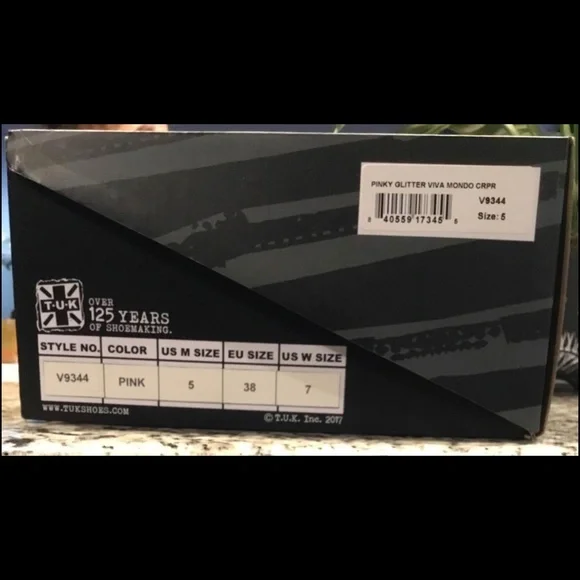 T.U.K Limited Edition Viva Mondo Creepers in Glittery Peachy Pink - Picture 3 of 3